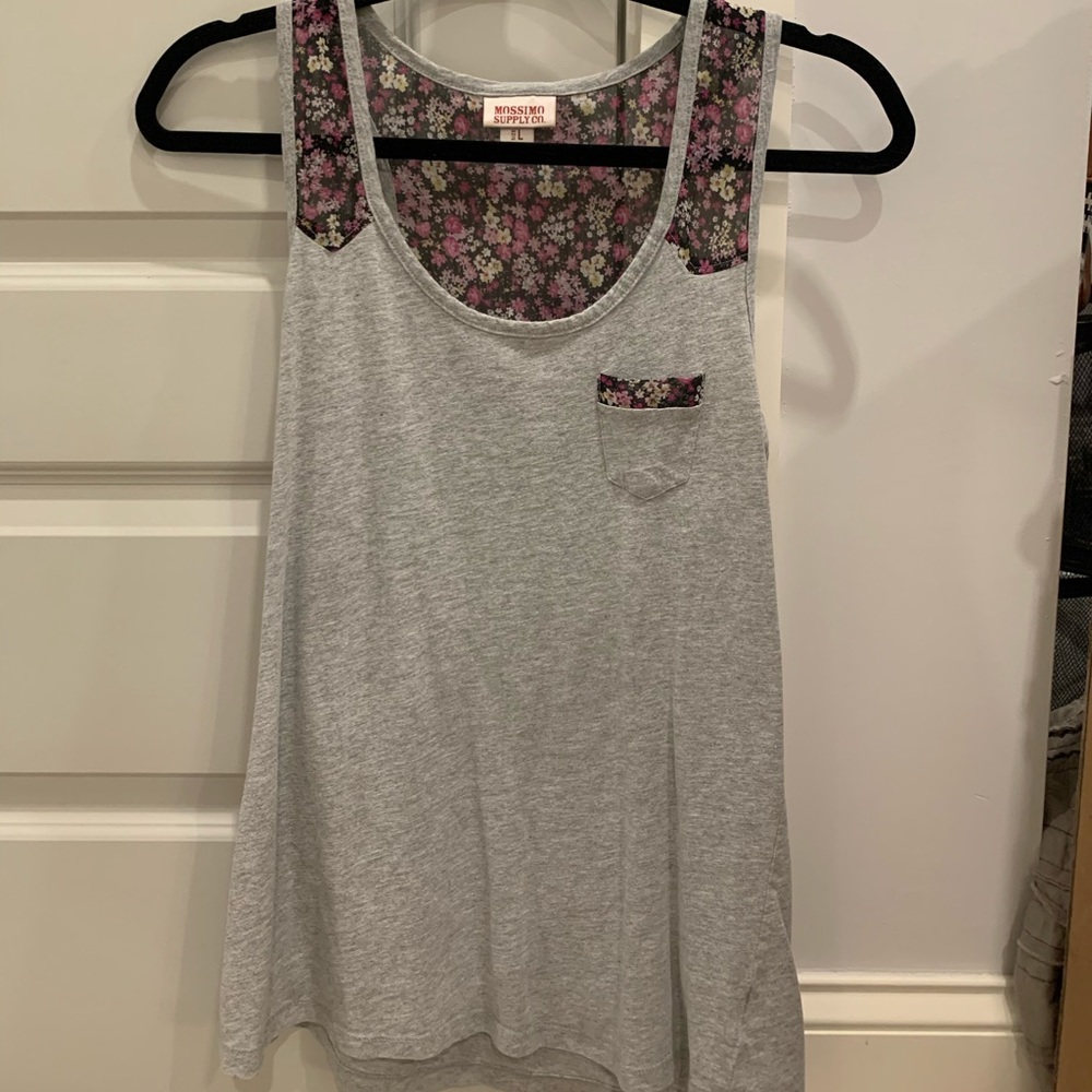 Mossimo tank with sheer floral accents